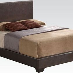 Queen Brown Leather Frame New 