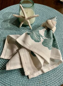 Ceramic Seashell Napkin Holders 6 Piece Set