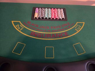 Blackjack Table 72"foldable for 7 Players With Cupholders