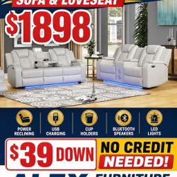 Reclining Sofa & Loveseat – built for comfort, style, and next-level features!