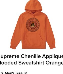 Supreme Chenille Applique Hooded Sweatshirt Orange *Authentic