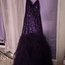 Midnight Purple Mermaid Tail Dress