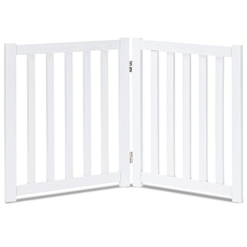 LZRS Oak Wood Freestanding Pet Gate,Wooden Dog Gates For Doorways,Dog Gates For The House,Dog Gate For Stairs,Freestanding Indoor Gate Safety Fence ?2