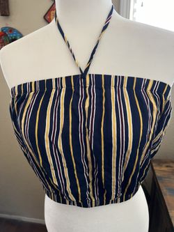 Striped Blouse Top Tube Style