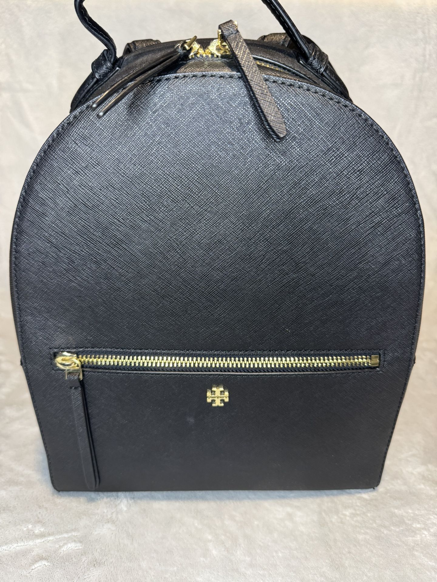 Tory Burch Women's Emerson 55487 Saffiano Leather Medium Backpack Bag - Black