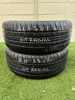 2 USED TIRES 215/55/17 GTRADIAL CHAMPIRO TOURING $120 CASH PRICE MOUNTED & BALANCE