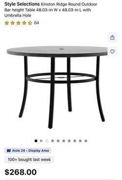 Style Selections Kinston Ridge Round Outdoor Bar height Table 48.03-in W x 48.03-in L