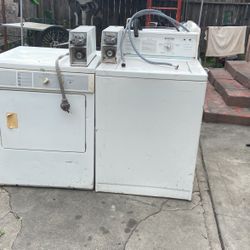 Coin, operated washer and dryer