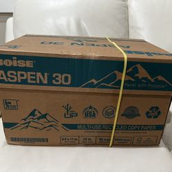 Boise® ASPEN® 30 Multi-Use Printer & Copy Paper, 10 Reams, White, Letter (8.5" x 11"), 5000 Sheets Per Case, 20 Lb, 92 Brightness, 30% Recycled, FSC® 