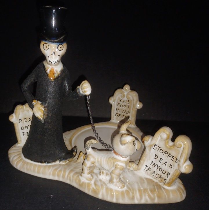 MAN WALKING DOG Jar Candle Holder