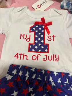 PatPat Baby Girl My 1st 4th of July Outfit