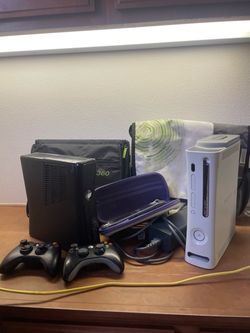 Two Xbox 360 + Handbag and Nintendo Switch Lite