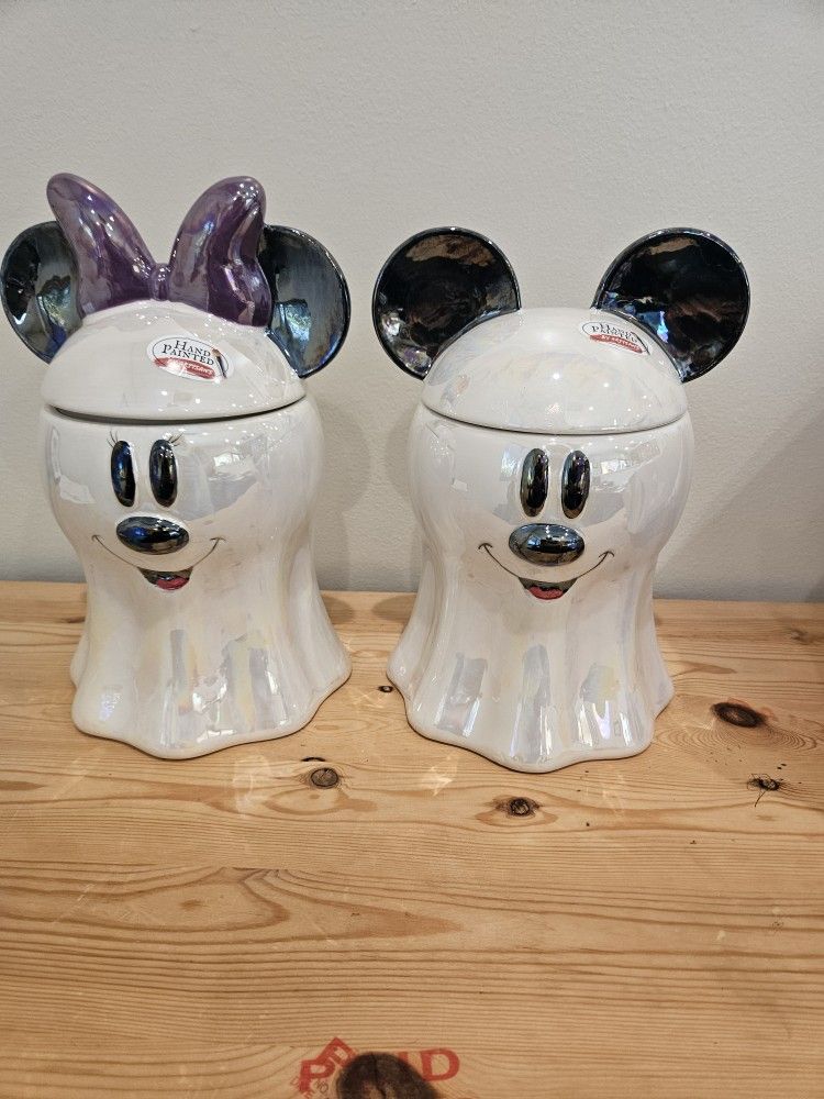 Mickey & Minnie Ghost Cookie Jars