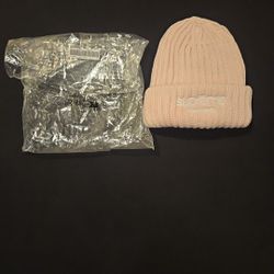 Supreme Beanie Classic Logo Chunky Ribbed Pink NEW