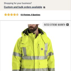 Carhartt High Visibility Coat 2X