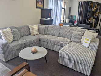 4 Pieces Gray Color Convertible Sectional sofa Set