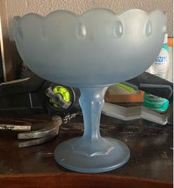 Vintage Indiana Glass Blue Mist Frosted
