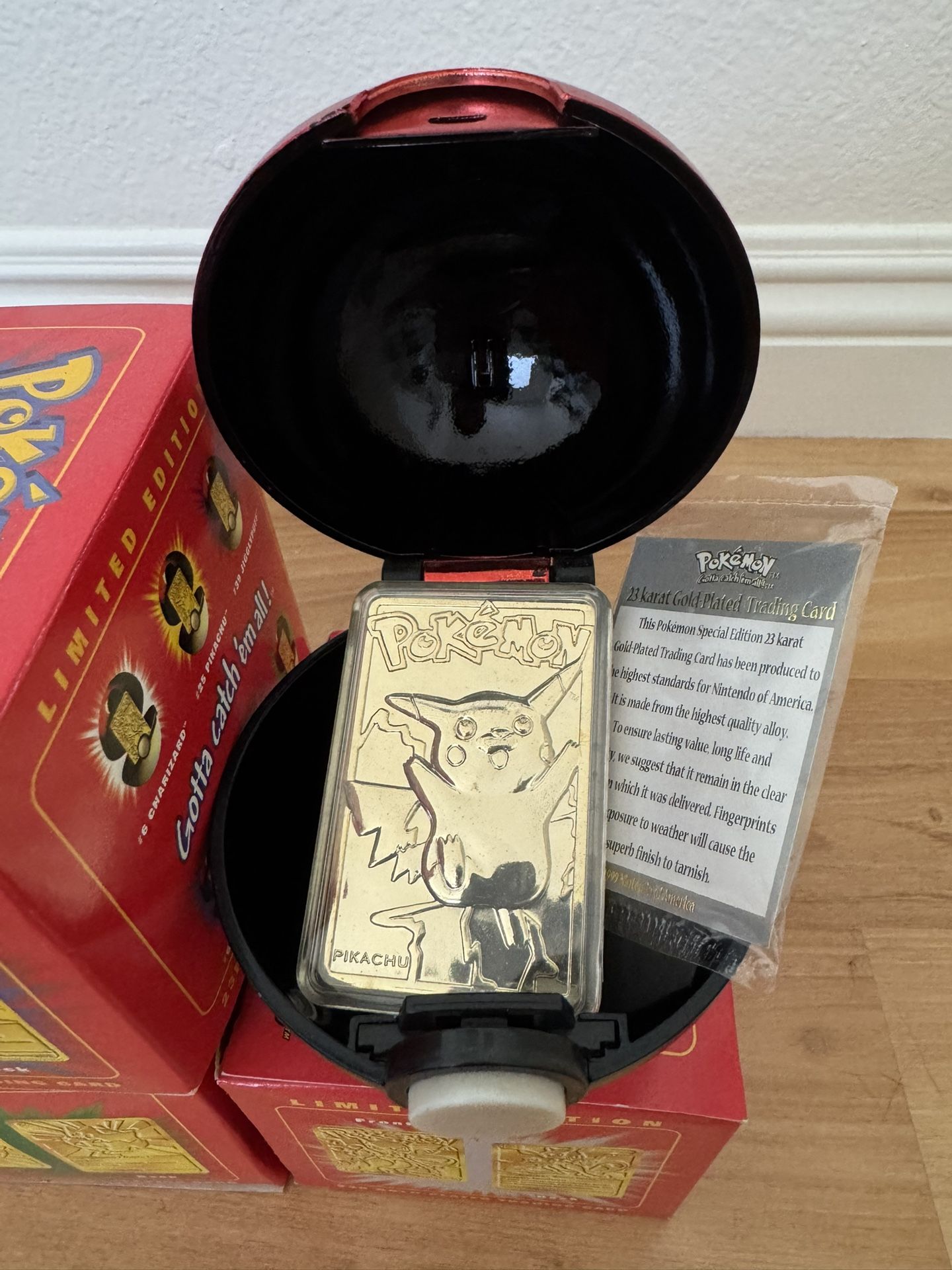 pokemon 23 karat gold plated trading cards Vintage Pokmon Pikachu 23K Gold-Plated Card  Burger King Promo (1999  GoldenFishGames 1999 23k Gold Plated Burger