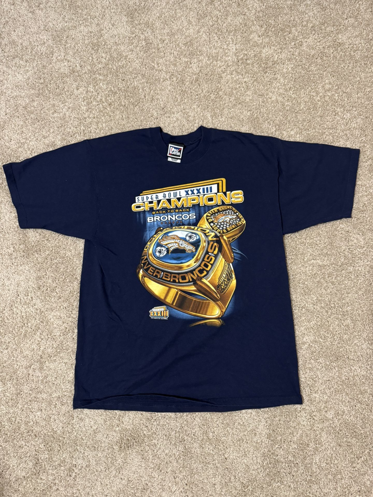 Vintage 1998 Denver Broncos NFL Super Bowl XXXII Championship t-shirt NEW Size L