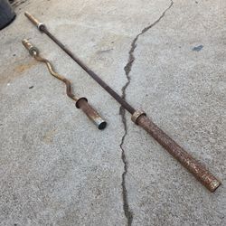 45lb Olympic Barbell 7ft And Curl Bar