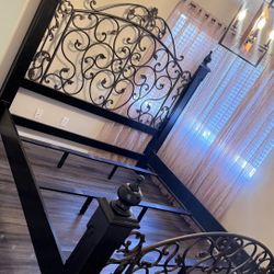 King Bed With Spring Box And Night Stand And Brand New Mattress