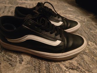 Black leather vans-OBO