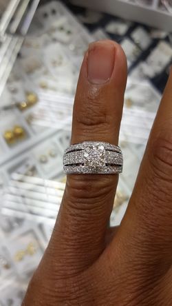 14k white gold ring 5.9 grams 1.16 ct diamonds