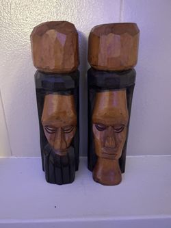 Vintage Folk Man Woman Statue Boho