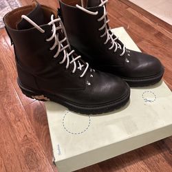Off-White Leather Combat Boots. No Trades. Size 11/44