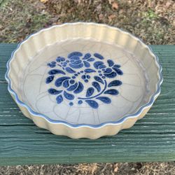 Pfaltzgraff Folk Art 9" Quiche Baking Dish 233 Made in USA P318