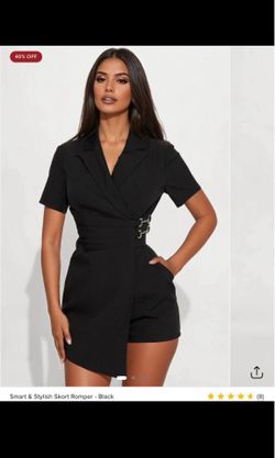 Black blazer mini romper shorts size XL