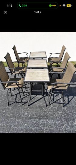 Outdoor Patio Bar Height Table and  Chairs