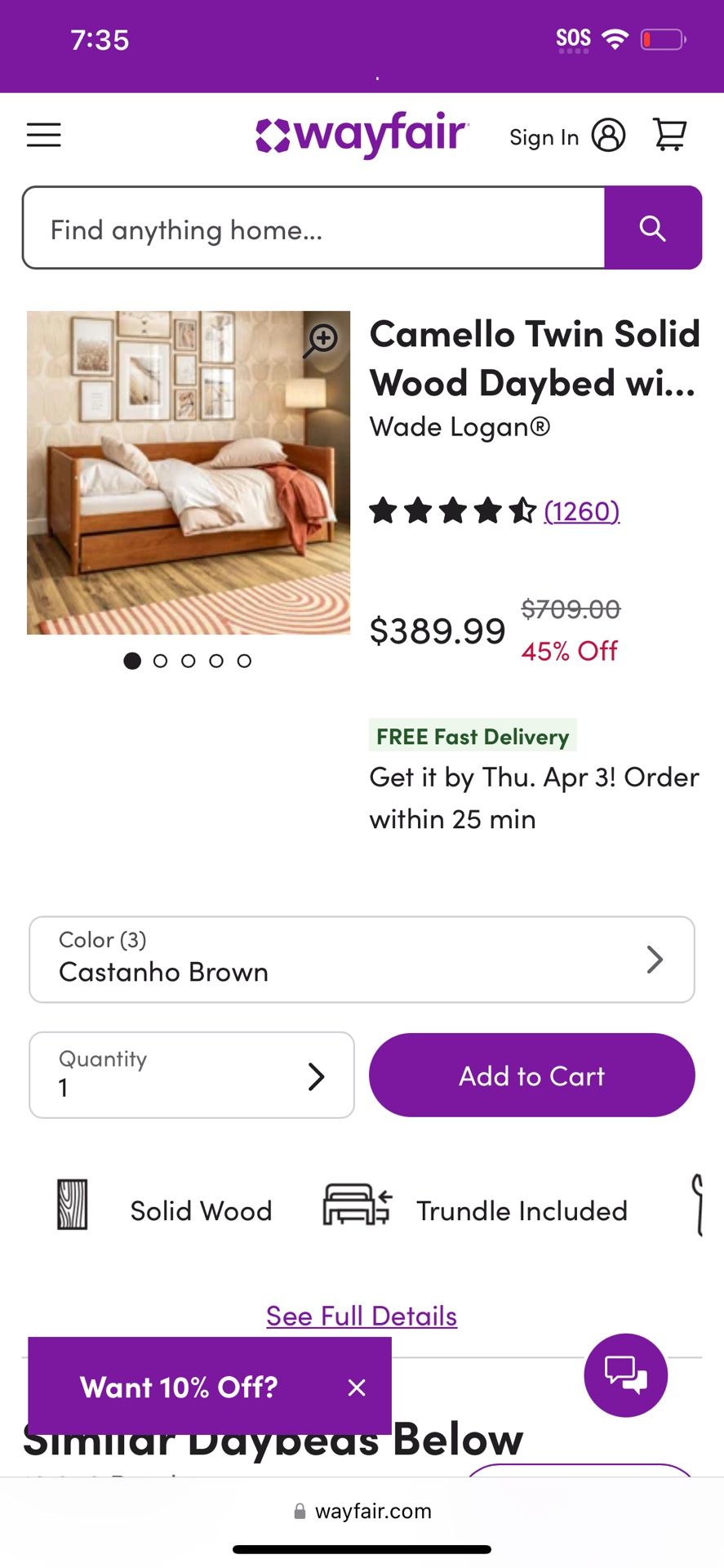 NEW Twin Bed With Trundle