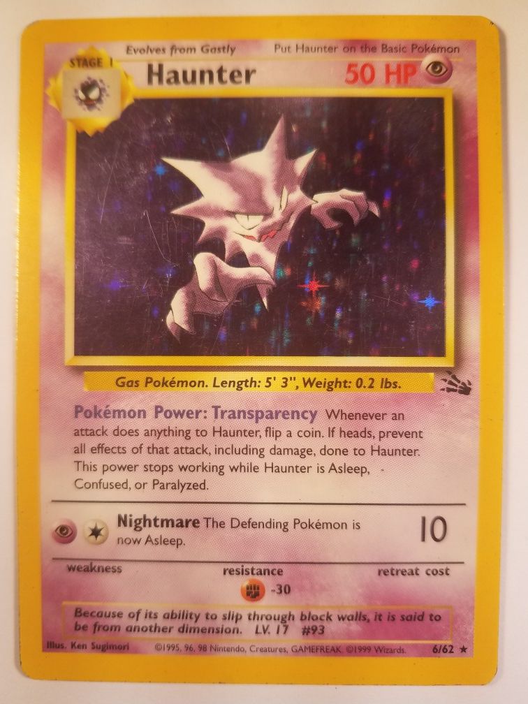 *SHIP ONLY* Moderately Played (MP) Haunter Holofoil #6/62 Fossil Pokemon Trading Card TCG WOTC Holographic Hologram Holo Foil Shiny Halo