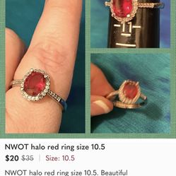 NWOT halo red ring size 10.5. Beautiful costume ring.   #halo #ring 