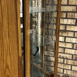 2 Curios With Lighting & 4 Glass Shelves $25each