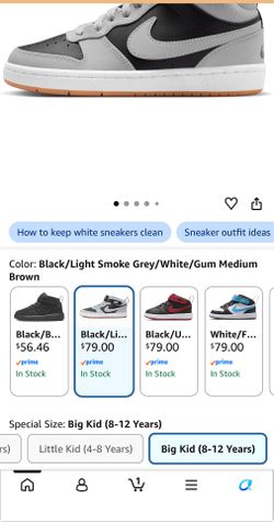 Nike Unisex Kids' Court Borough Mid 2 Shoes - Boys Girls Toddlers & Baby Sneakers size 5 youth 6.5 women’s