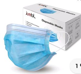 3 boxes of Jumbl disposable face masks 50 Piecez Per Box. 3 cajas de mascarillas desechables 50 Piezas Por Caja