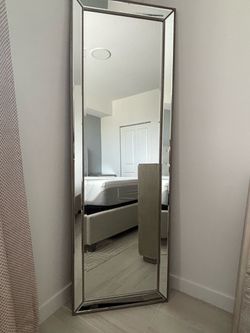 Full-Length Floor Mirror with Beaded Frame • Size: 72 inch x 24 inch