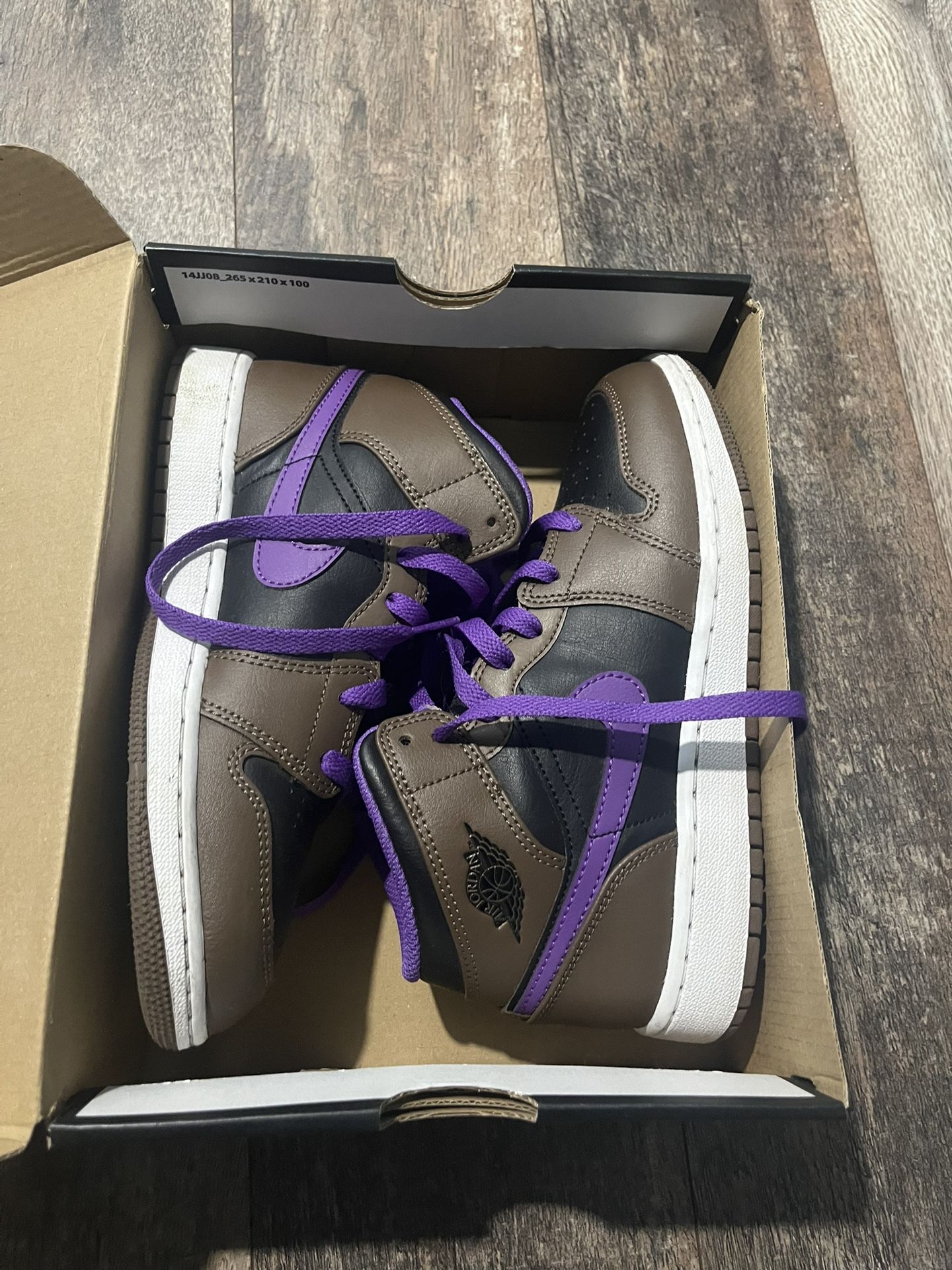 Kids AIR JORDAN 1 MID PURPLE MOCHA GS