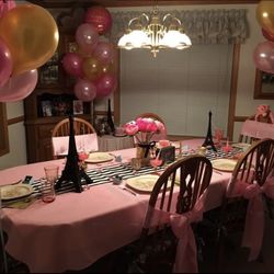 Pink Panther / Pink, Black & White Striped Party Decor 