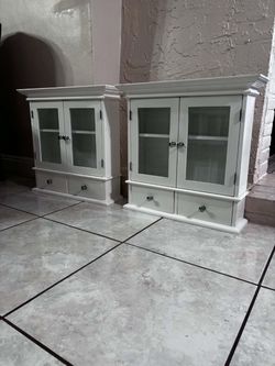 Pair Of Medicine Cabinets Glass Doors- 23”Lx7”Wx22.5”H