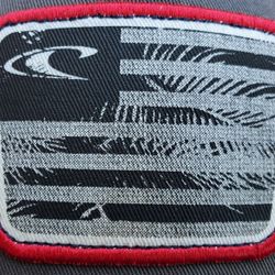 O'NEILL PATRIOT FLAG PATCH SNAP BACK GREY GRAY ONE SIZE BASEBALL CAP AMERICA USA