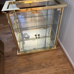 Brass and Glass Curio Display Cabinet
