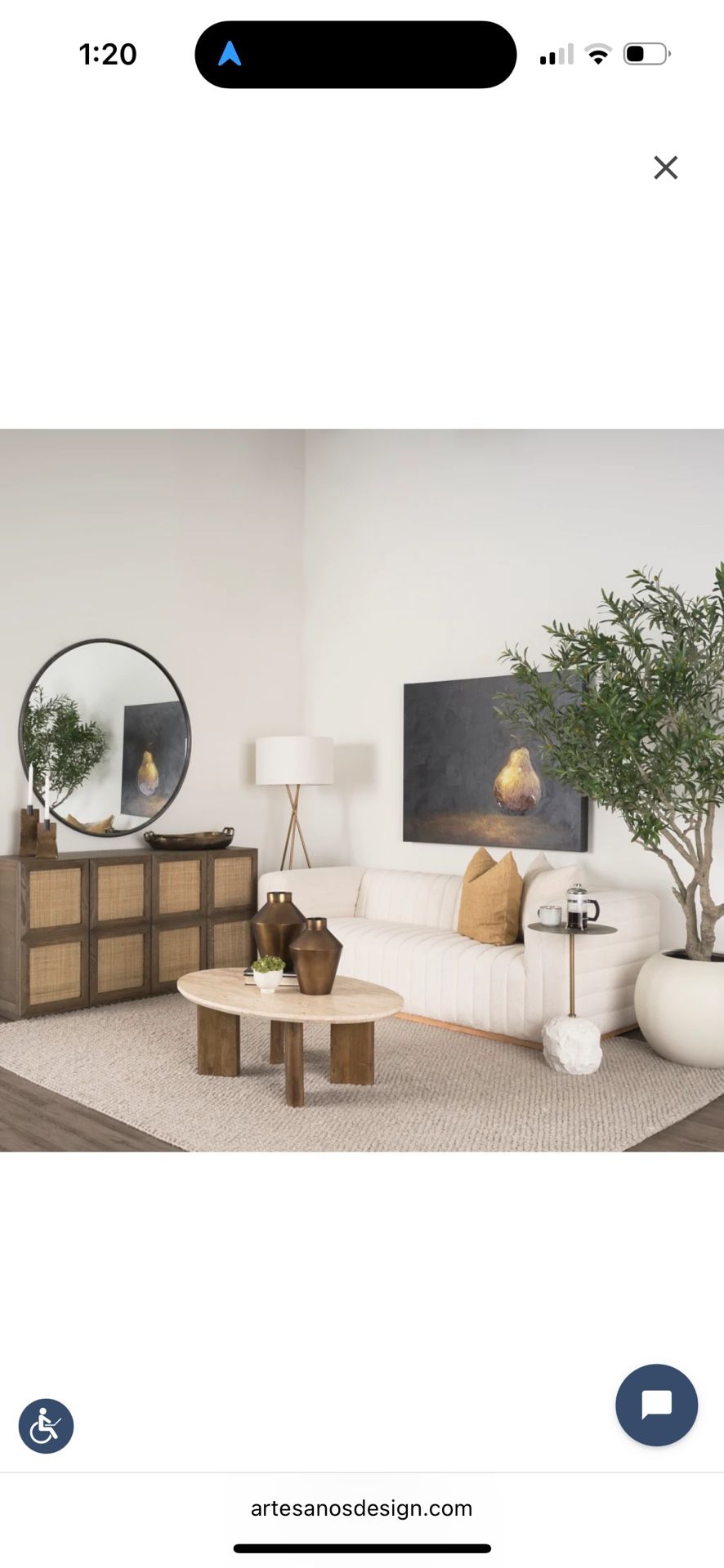 Oval Coffee Table with Travertine Top - Artesanos Design, Durango CO