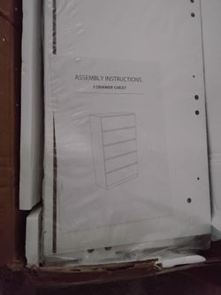 White 5 Drawer Chest