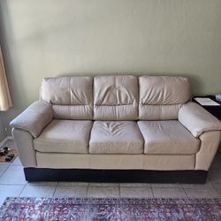 Full Leather Couch On Custon 8" Riser With Wheels