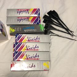 Hair Dye Pravana Vivids (multiple Colors-used), 7-piece Mixing Bowl Set, 6 Mixing Brushes