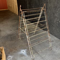 Vintage metal patina drying stand