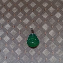 "Jade" Buddha Pendant With Sterling Silver